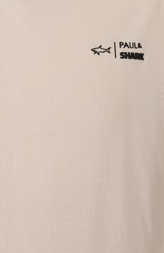 Мужская хлопковая футболка PAUL&SHARK светло-бежевого цвета, арт. 25411063 | Фото 6 (Материал внешний: Хлопок; Рукава: Короткие; Длина (для топов): Стандартные; Принт: С принтом; Стили: Кэжуэл; Мужское Кросс-КТ: Футболка-одежда)