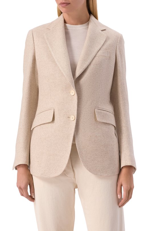 Жакет из шерсти и шелка  MVST SDG200/S0733903 Бежевый  SDG200/S0733903 Фото 3