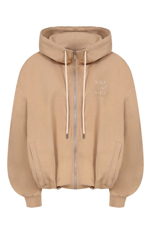 Хлопковая толстовка Halfboy HS261WF001 FL005/SM00TH H00DIE Бежевый HS261WF001 FL005/SM00TH H00DIE