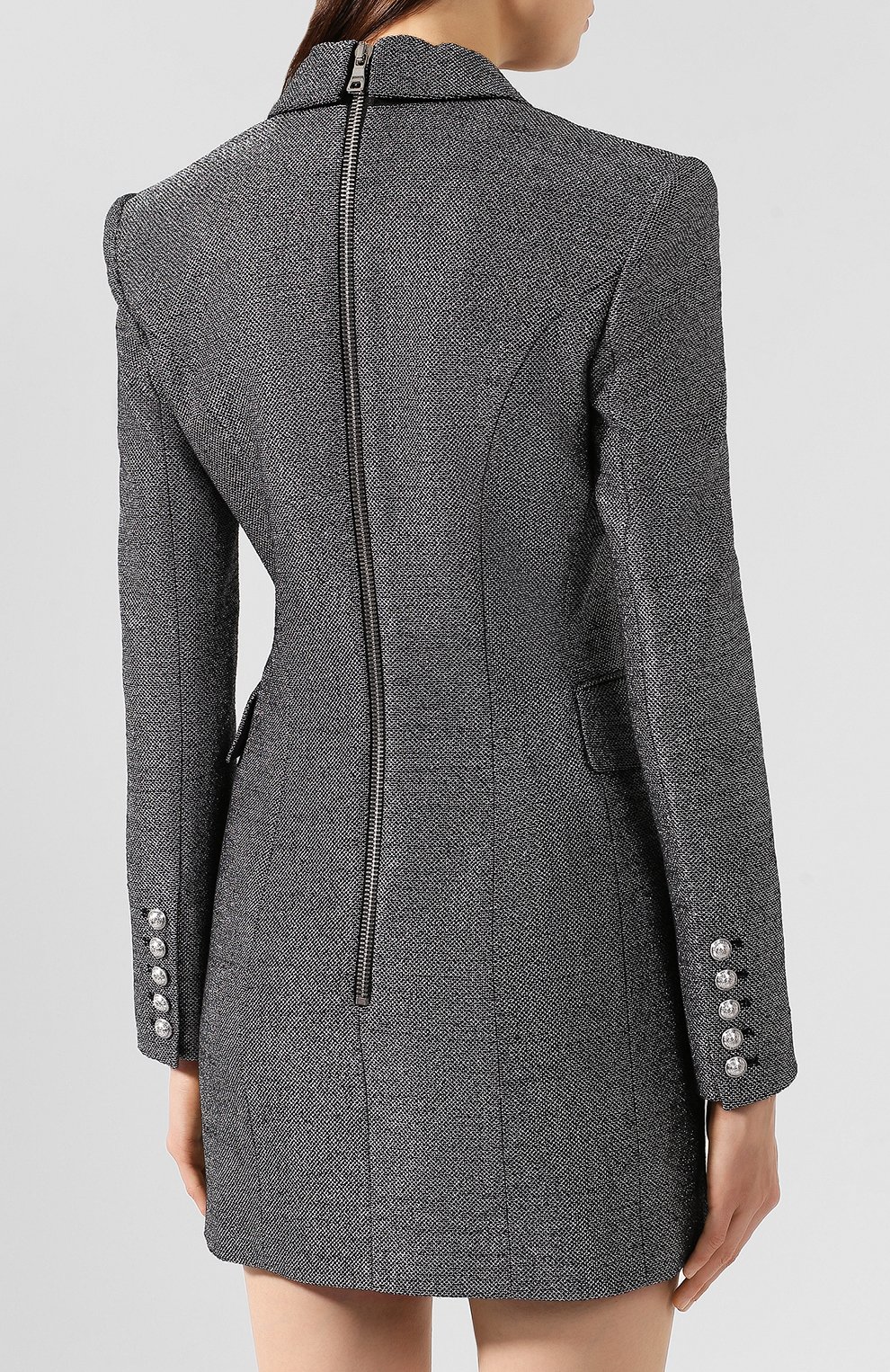 Платье BALMAIN темно-серого цвета по цене 298000 руб., арт. SF06059/W054, фото 4 Платье BALMAIN, арт. SF06059/W054, фото 4