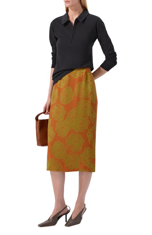 Хлопковое поло Dries Van Noten 011115-2603-900 Чёрный  011115-2603-900 Фото 2