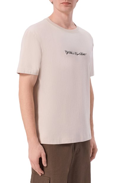 Хлопковая футболка OFF-WHITE, арт. 0MAA027S26JER002, фото 3