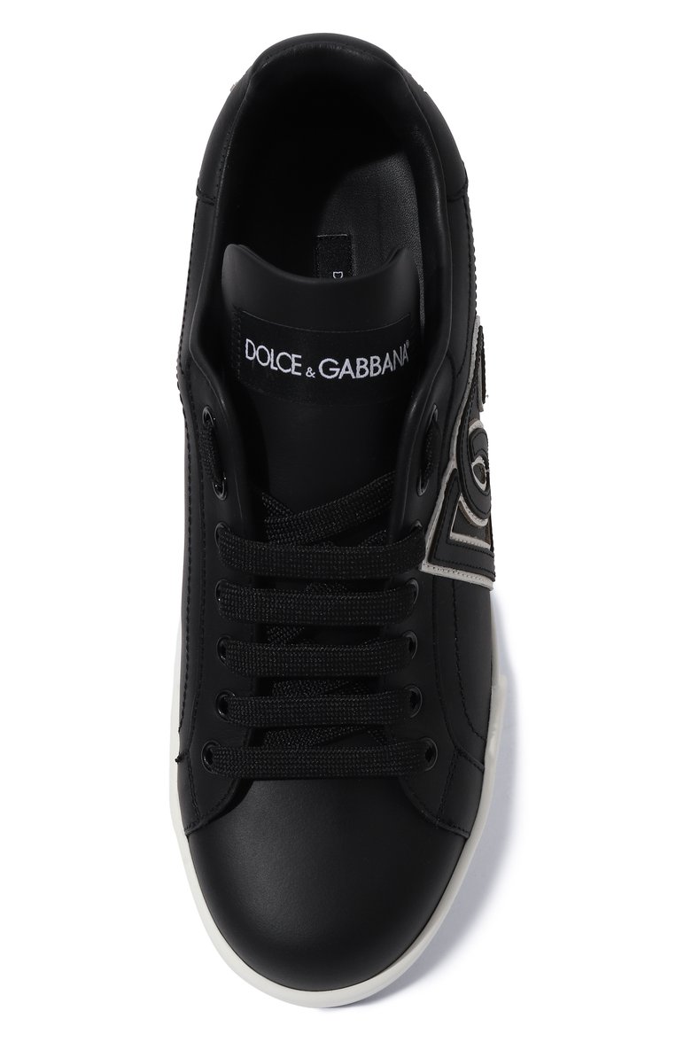Женские кожаные кеды portofino DOLCE & GABBANA черного цвета, арт. CK1545/AC330 | Фото 6 (Материал внутренний: Натуральная кожа; Подошва: Платформа; Материал утеплителя: Без утеплителя; Стили: Кэжуэл; Материал внешний: Натуральная кожа; Кросс-КТ: Низкие)