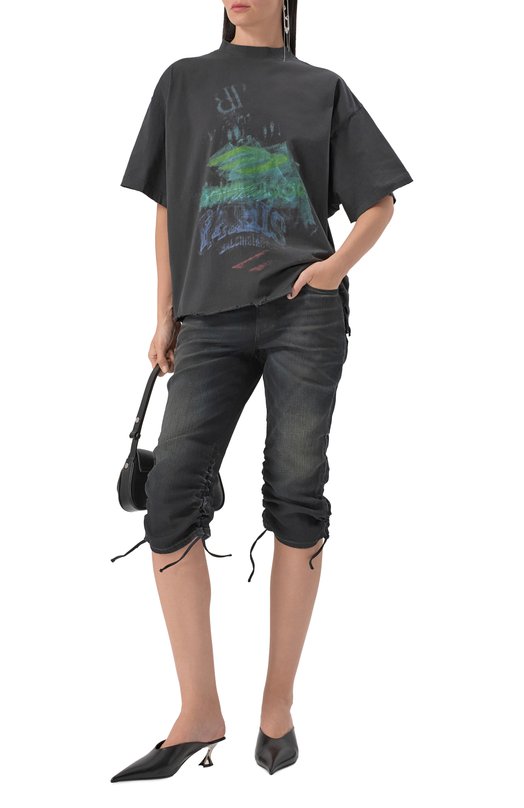 Хлопковая футболка Balenciaga 783399/TSVB4 Серый  783399/TSVB4 Фото 2