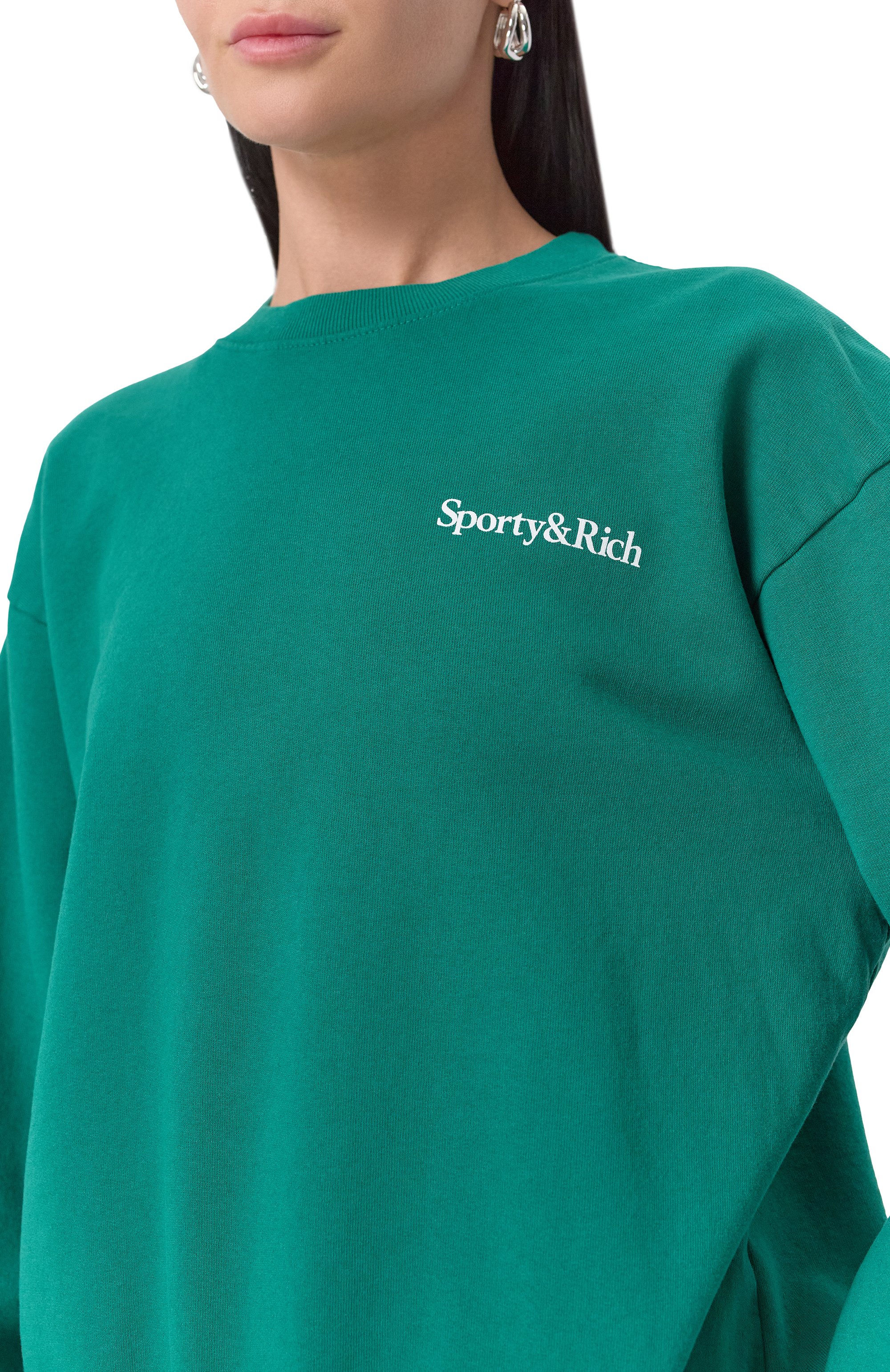 Хлопковый свитшот SPORTY AND RICH, арт. ST071516300GR03, фото 5