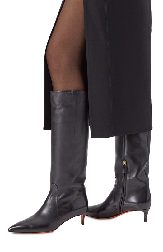Кожаные сапоги Santoni WSLG71756HI2NHPE Чёрный  WSLG71756HI2NHPE Фото 3