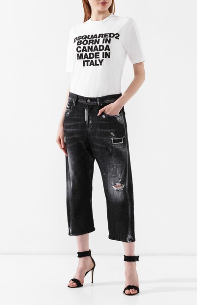 Джинсы с потертостями DSQUARED2 черного цвета по цене 41550 руб., арт. S75LB0216/S30357, фото 2 Джинсы с потертостями DSQUARED2, арт. S75LB0216/S30357, фото 2