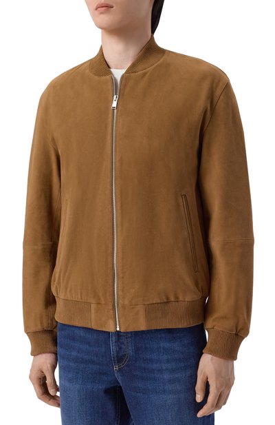 Замшевый бомбер BOSS коричневого цвета по цене 82950 руб., арт. 50543213, фото 3 Замшевый бомбер BOSS, арт. 50543213, фото 3