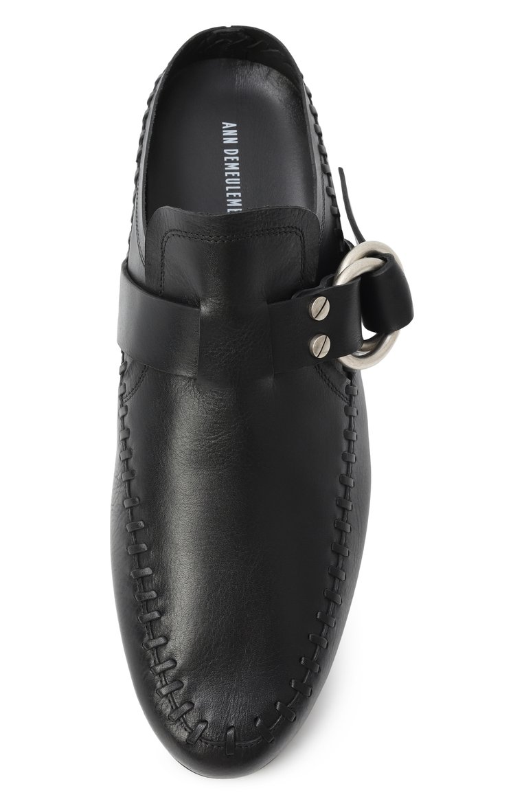 Женские кожаные сабо ande ANN DEMEULEMEESTER черного цвета, арт. B0012921/LT154 | Фото 6 (Автоматизация состава: Проставлено; Автоматизация ТО: Проставлено; Подошва: Плоская; Материал внутренний: Натуральная кожа; Материал внешний: Натуральная кожа)