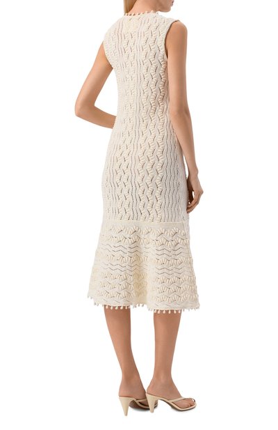 Хлопковое платье JIL SANDER кремового цвета по цене 370500 руб., арт. J02CT0560/J15476, фото 3 Хлопковое платье JIL SANDER, арт. J02CT0560/J15476, фото 3