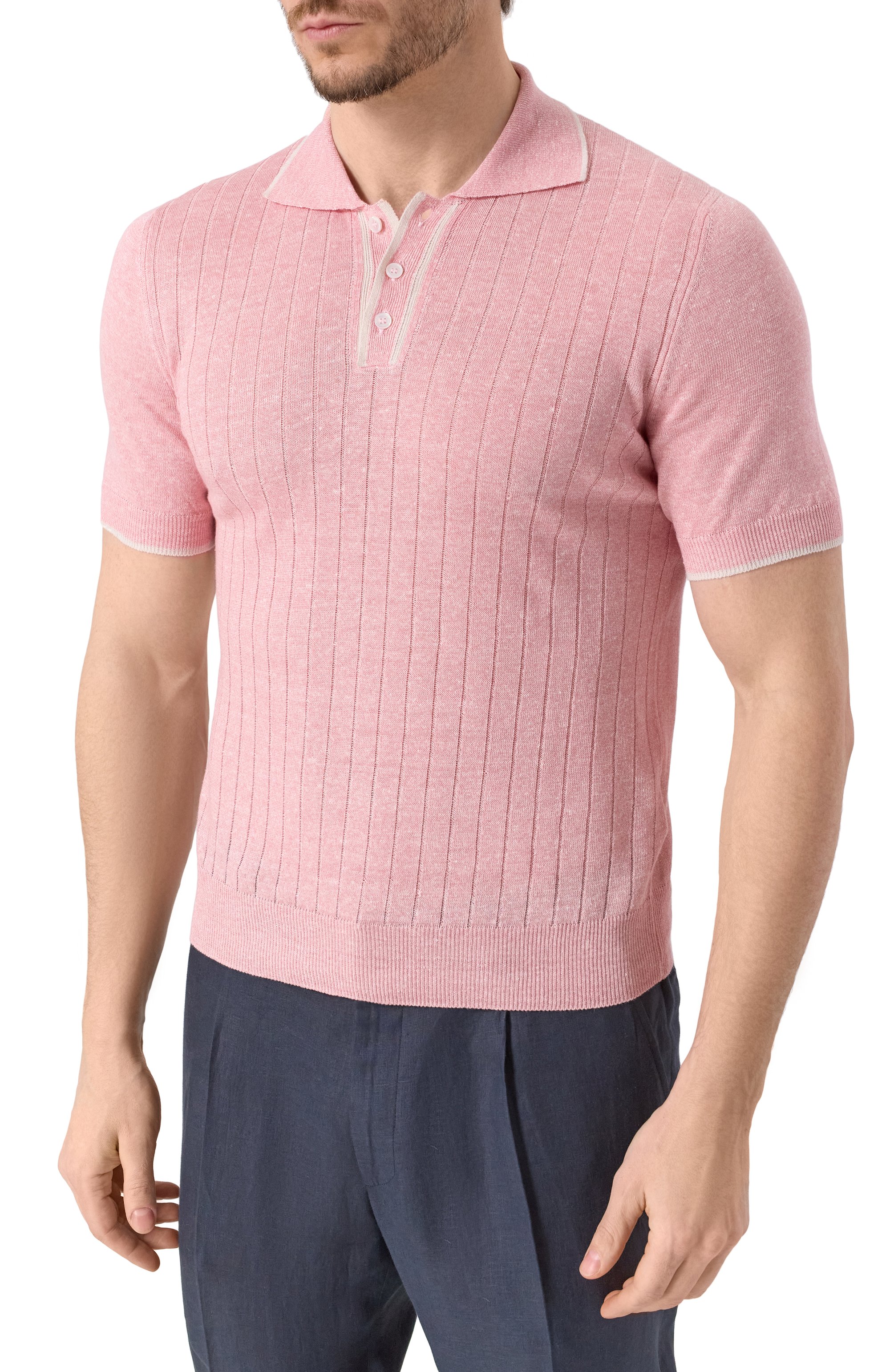 Поло изо льна и хлопка FEDELI, арт. 8UE05822, фото 3