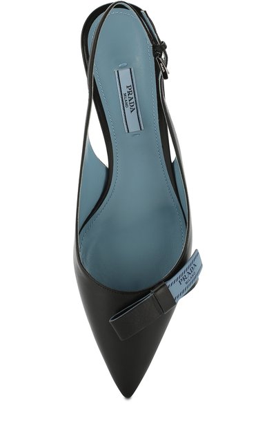 Кожаные туфли с ремешком на каблуке kitten heel PRADA, арт. 1I375I-11-F0002-55, фото 5