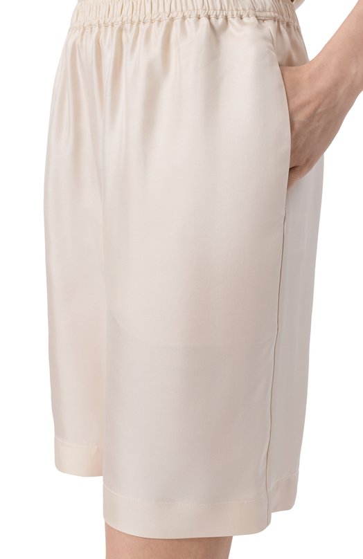 Атласные шорты Loulou de Saison ZINIA LDS Кремовый  ZINIA LDS Фото 5