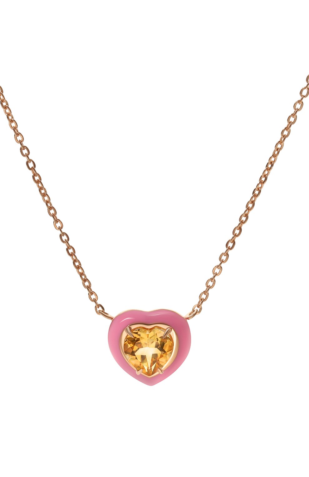 Подвеска с цитрином и розовой эмалью courage MOONKA золотого цвета по цене 15900 руб., арт. crg-nl1-ctr, фото 3 Подвеска с цитрином и розовой эмалью courage MOONKA, арт. crg-nl1-ctr, фото 3