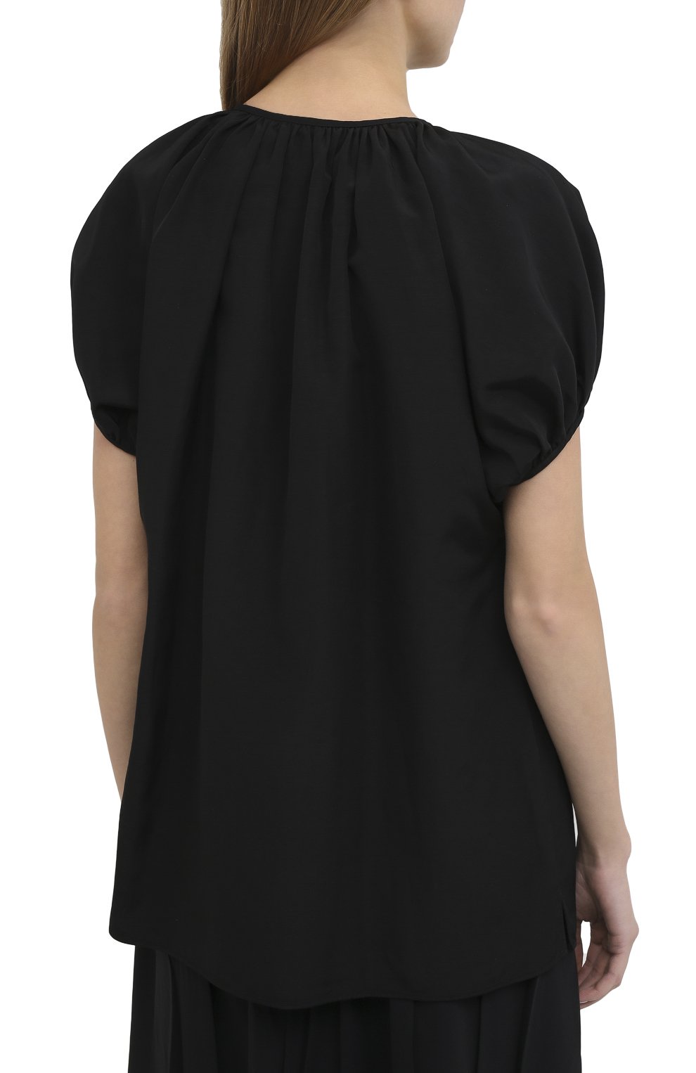 Топ из вискозы и льна JIL SANDER черного цвета по цене 49950 руб., арт. JSCR560606-WR391000, фото 4 Топ из вискозы и льна JIL SANDER, арт. JSCR560606-WR391000, фото 4