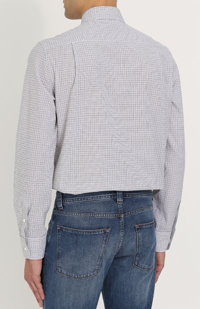 Хлопковая рубашка с воротником button down LORO PIANA, арт. FAG3502, фото 5