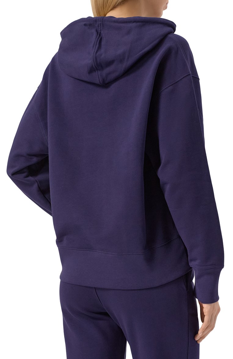 Женский хлопковое худи MSGM фиолетового цвета, арт. 3841MDM141/257000 | Фото 4 (Рукава: Длинные; Материал внешний: Хлопок; Длина (для топов): Стандартные; Стили: Спорт-шик; Женское Кросс-КТ: Худи-одежда)