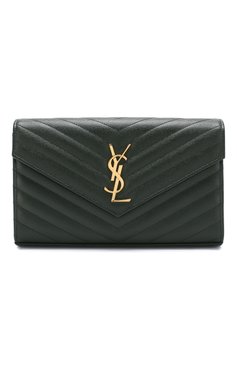 Женская сумка monogram envelope SAINT LAURENT хаки цвета, арт. 377828/B0W01 | Фото 1 (Материал: Натуральная кожа; Размер: small; Ремень/цепочка: На ремешке; Сумки-технические: Сумки через плечо; Статус проверки: Проверена категория; Драгоценные камни: Проставлено; Материал сплава: Проставлено)