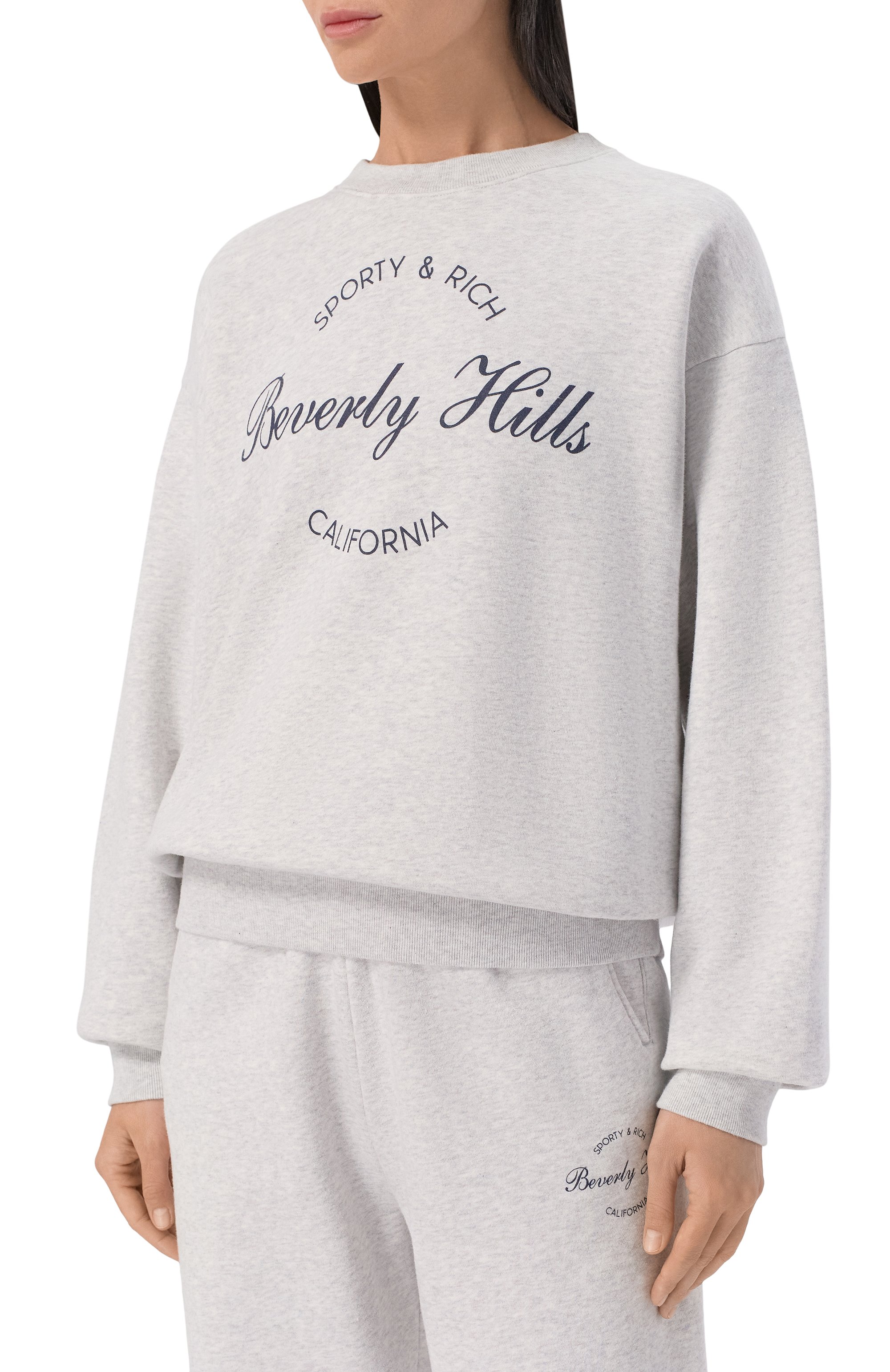Хлопковый свитшот SPORTY AND RICH, арт. ST09876257GY03, фото 3