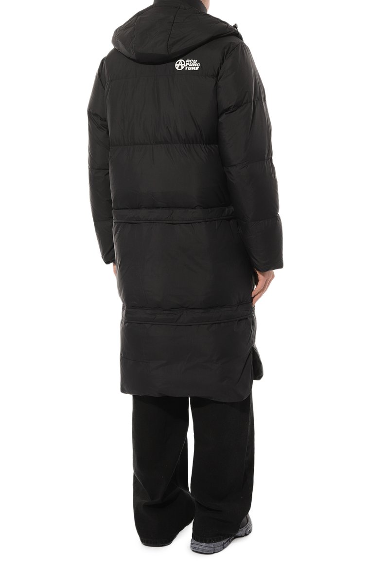 Мужская утепленная куртка ACUPUNCTURE черного цвета, арт. M114U51270111 | Фото 4 (Застежка: Молния; Рукава: Длинные; Материал внешний: Синтетический материал; Стили: Гранж, Кэжуэл; Мужское Кросс-КТ: утепленные куртки; Материал сплава: Проставлено; Материал подклада: Синтетический материал; Длина (верхняя одежда): Длинные; Драгоценные камни: Проставлено)