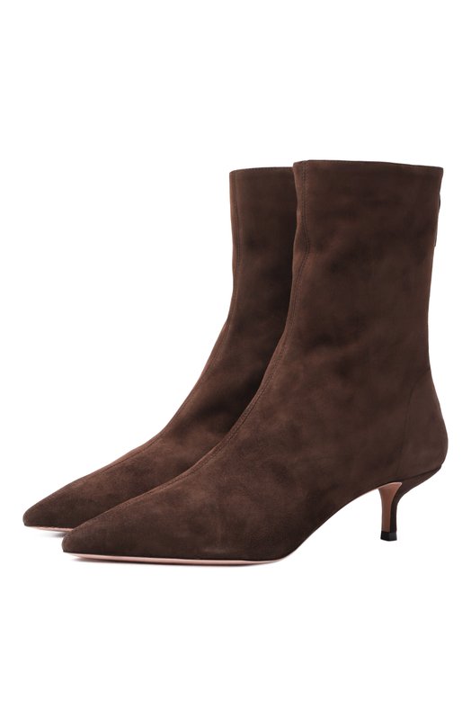 Замшевые ботильоны Montmartre 50 Aquazzura MNRMIDB0/SUE Коричневый MNRMIDB0/SUE