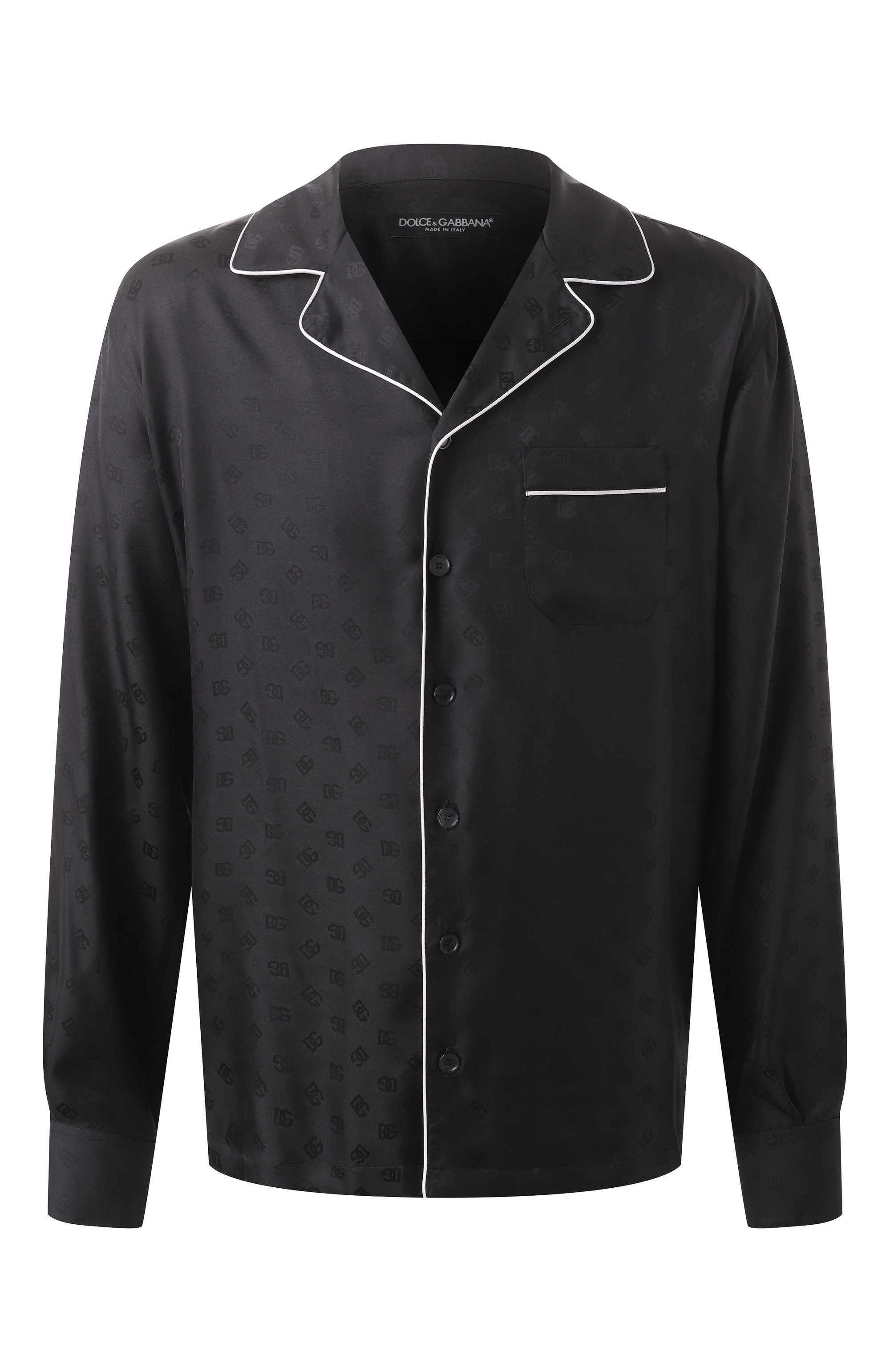 Шелковая сорочка DOLCE & GABBANA черного цвета по цене 196500 руб., арт. G5IF1T/FJ1JY, фото 1 Шелковая сорочка DOLCE & GABBANA, арт. G5IF1T/FJ1JY, фото 1