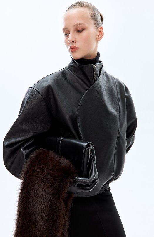 Кожаные перчатки Chloé CHC24WG020LBR Чёрный  CHC24WG020LBR Фото 4