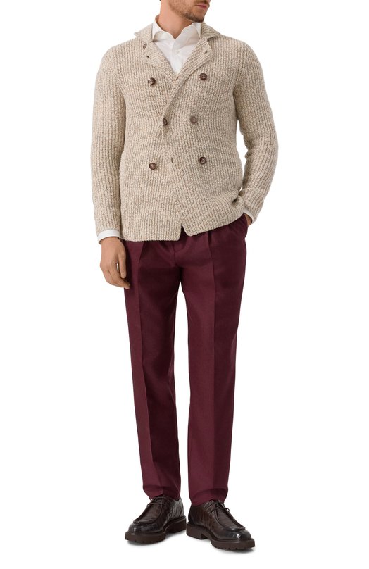 Кардиган из шерсти и шелка Brunello Cucinelli MRI55501 Бежевый  MRI55501 Фото 2