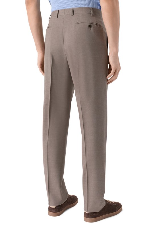 Шерстяные брюки Canali 71019/EU00551 Бежевый  71019/EU00551 Фото 4