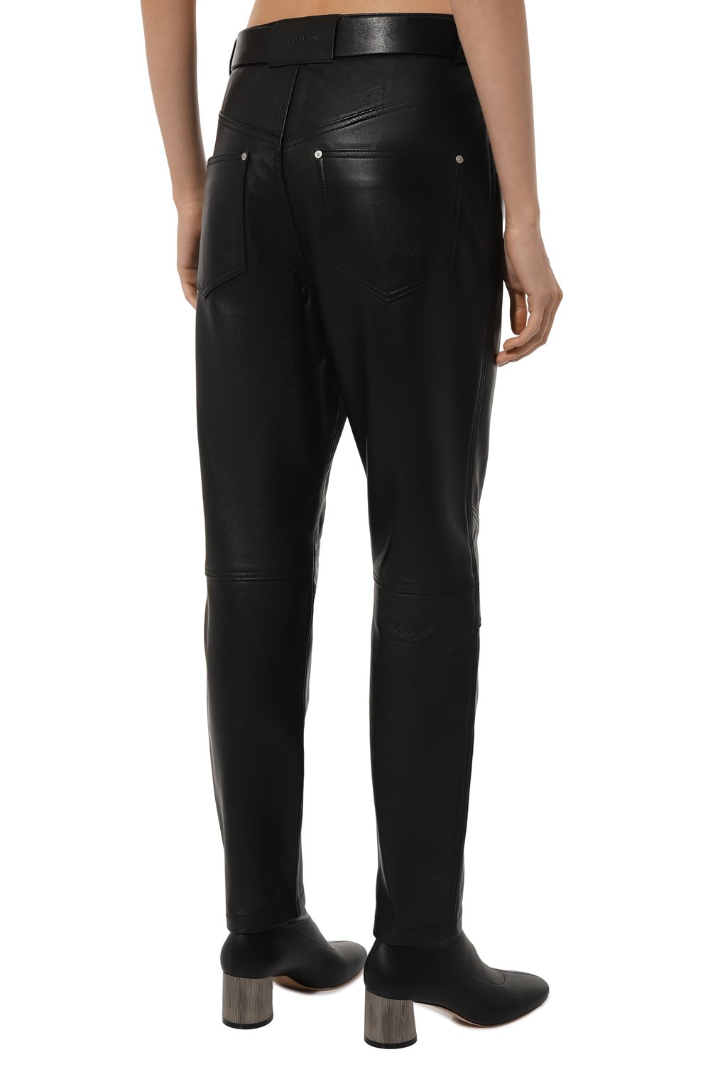 Кожаные брюки PINKO черного цвета по цене 52900 руб., арт. 103896/A21L, фото 4 Кожаные брюки PINKO, арт. 103896/A21L, фото 4