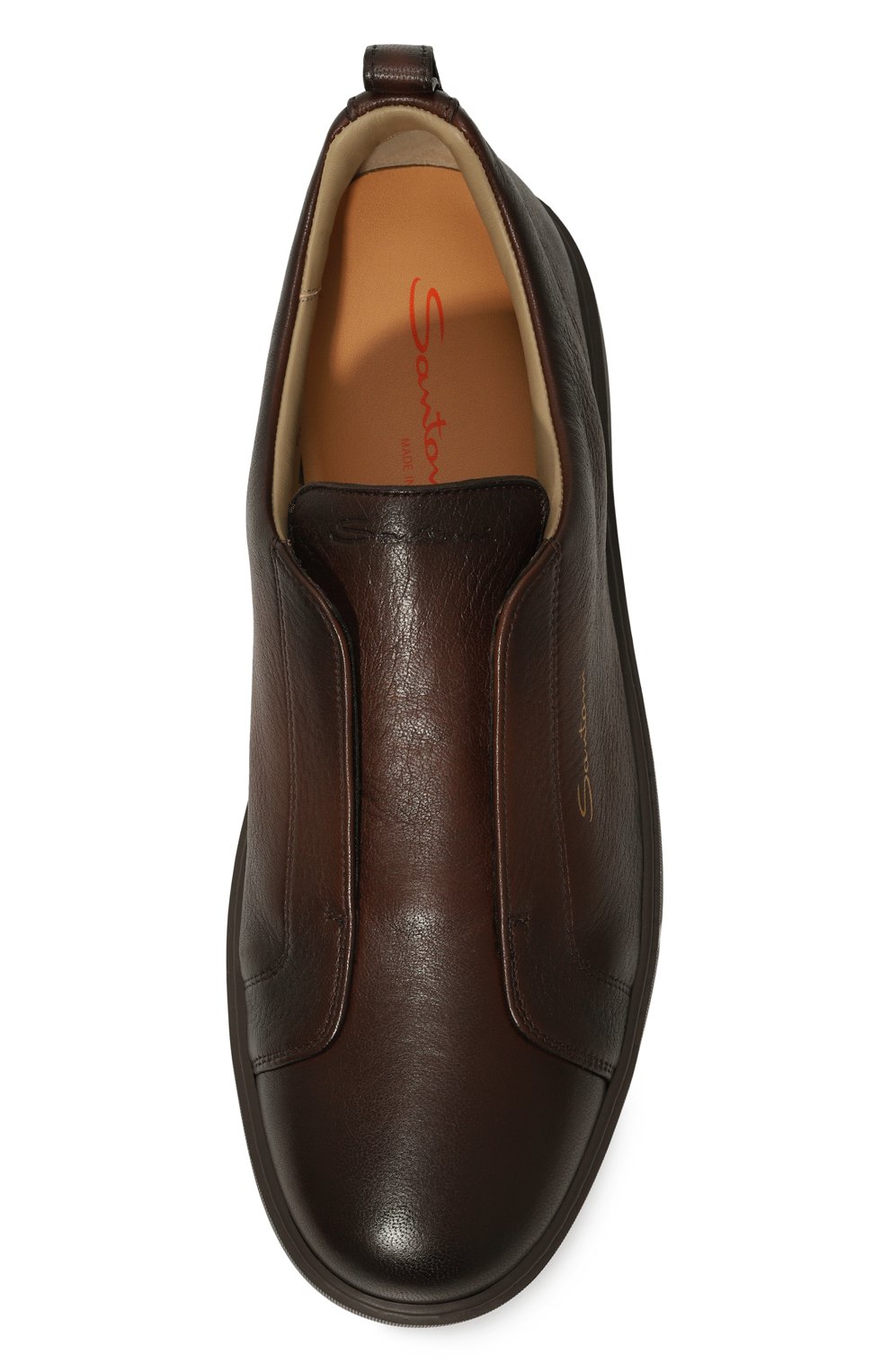 Кожаные кеды cleanic SANTONI темно-коричневого цвета по цене 75900 руб., арт. MBCG21995SM0KAUA, фото 6 Кожаные кеды cleanic SANTONI, арт. MBCG21995SM0KAUA, фото 6