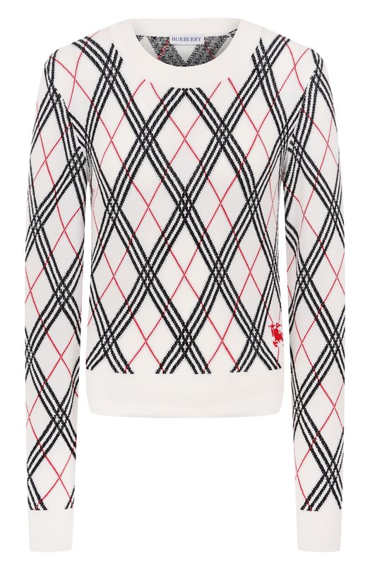 Хлопковый пуловер Burberry 8111468 Белый 8111468