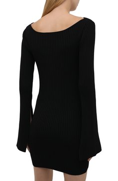 Женское платье SOLACE LONDON черного цвета, арт. 0S30009A | Фото 4 (Рукава: Длинные; Длина Ж (юбки, платья, шорты): Мини; Материал внешний: Вискоза; Стили: Гламурный; Кросс-КТ: Трикотаж; Случай: Вечерний; Женское Кросс-КТ: Платье-одежда; Драгоценные камни: Проставлено; Материал сплава: Проставлено)