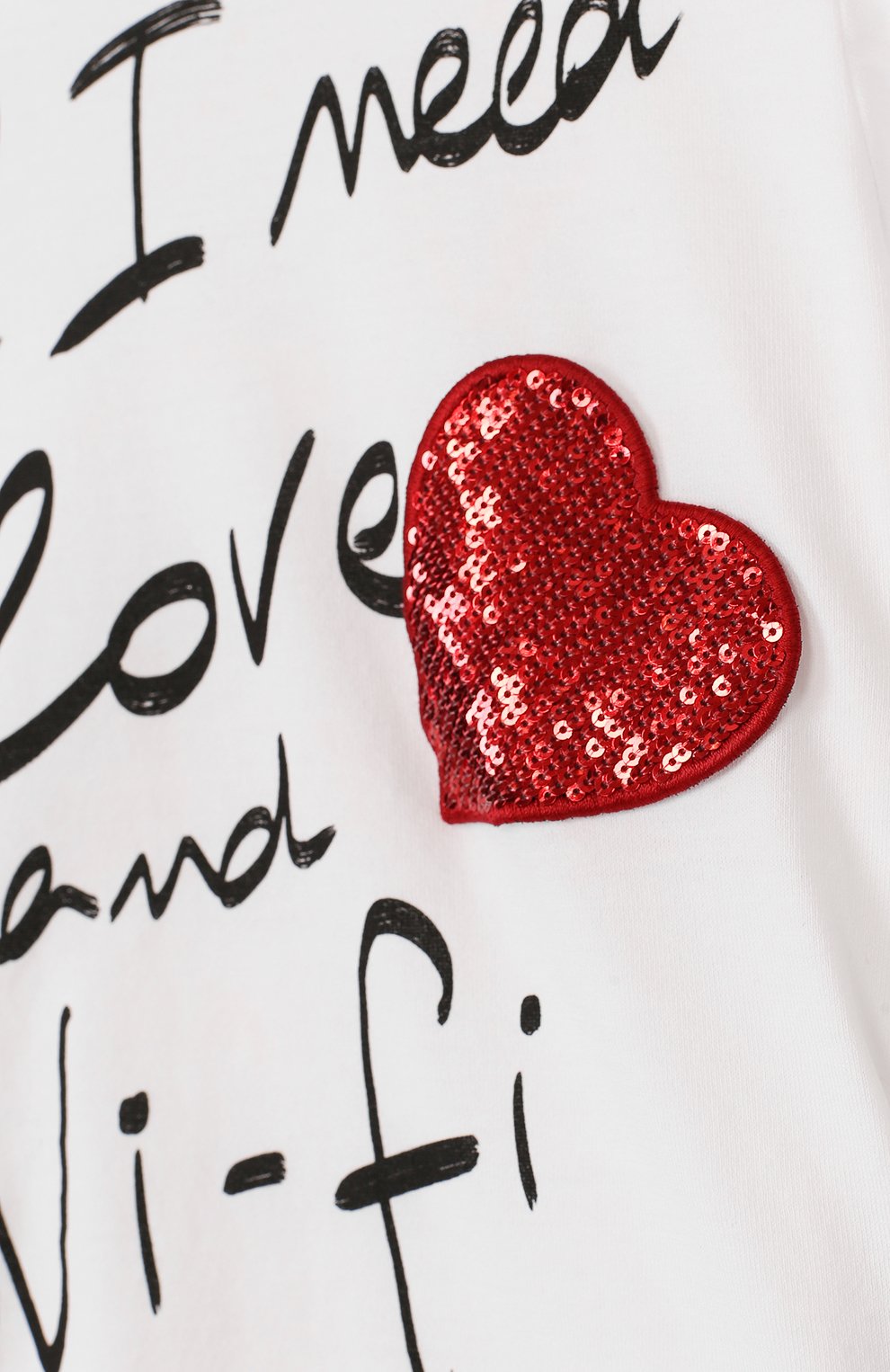 Хлопковая футболка с принтом и пайетками DOLCE & GABBANA, арт. L5JTAE/G7MWX/2-6, фото 3