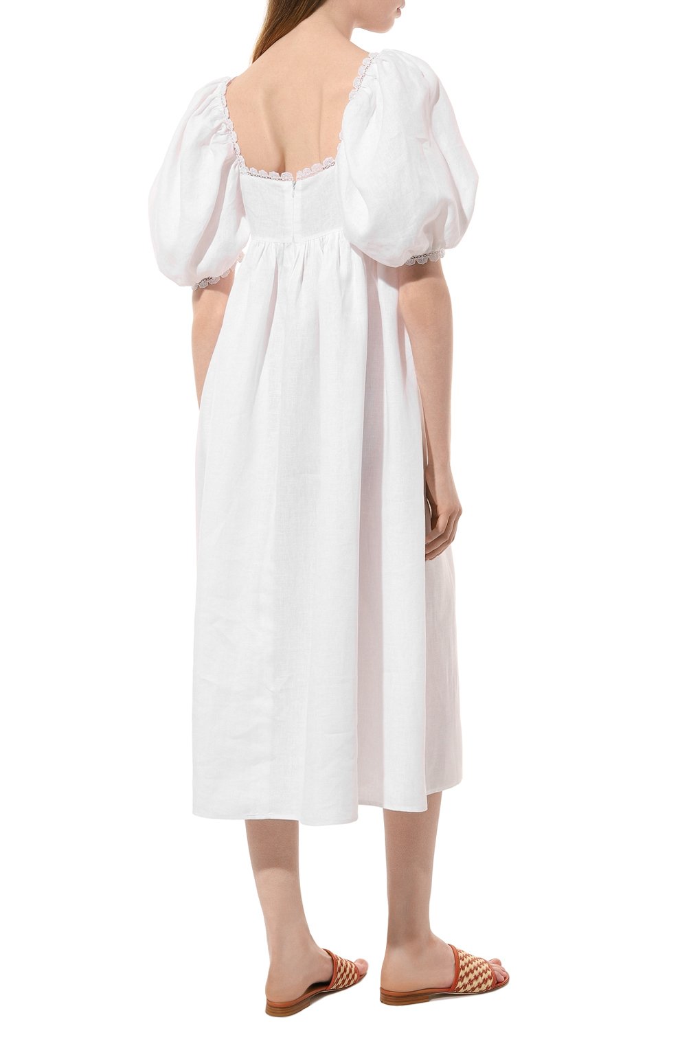 Льняное платье ALEXANDRA GEORGIEVA BY KRESTETSKAYA STROCHKA белого цвета по цене 99000 руб., арт. L120b20, фото 4 Льняное платье ALEXANDRA GEORGIEVA BY KRESTETSKAYA STROCHKA, арт. L120b20, фото 4