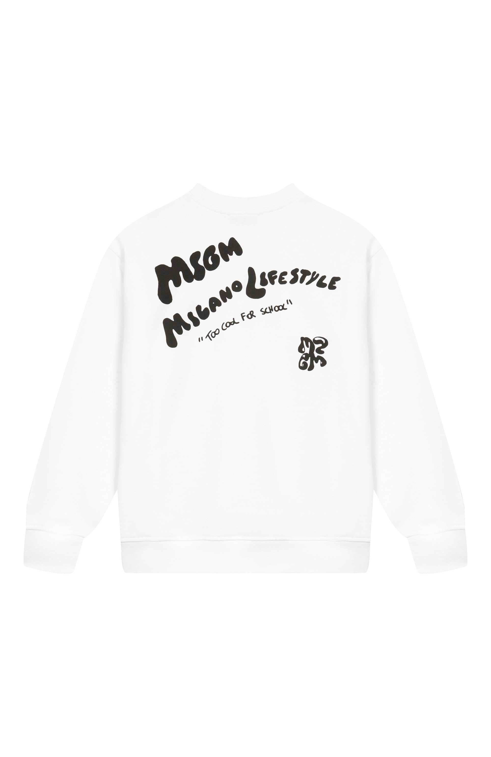 Хлопковый свитшот MSGM KIDS белого цвета по цене 9950 руб., арт. S6MSJBSW247, фото 2 Хлопковый свитшот MSGM KIDS, арт. S6MSJBSW247, фото 2