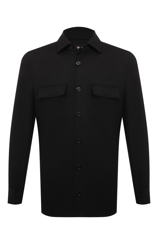 Шерстяная рубашка Kiton UMC016K0123E08 Чёрный UMC016K0123E08