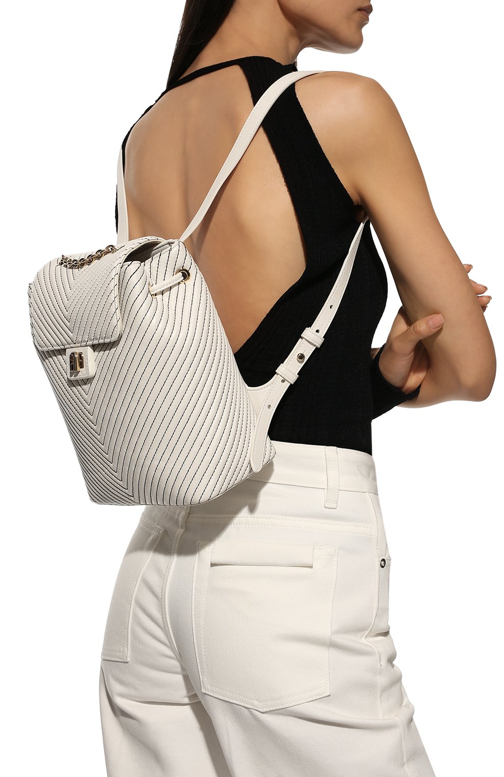 Рюкзак furla pop star mini FURLA белого цвета по цене 41000 руб., арт. WB00669/A.0149, фото 2 Рюкзак furla pop star mini FURLA, арт. WB00669/A.0149, фото 2