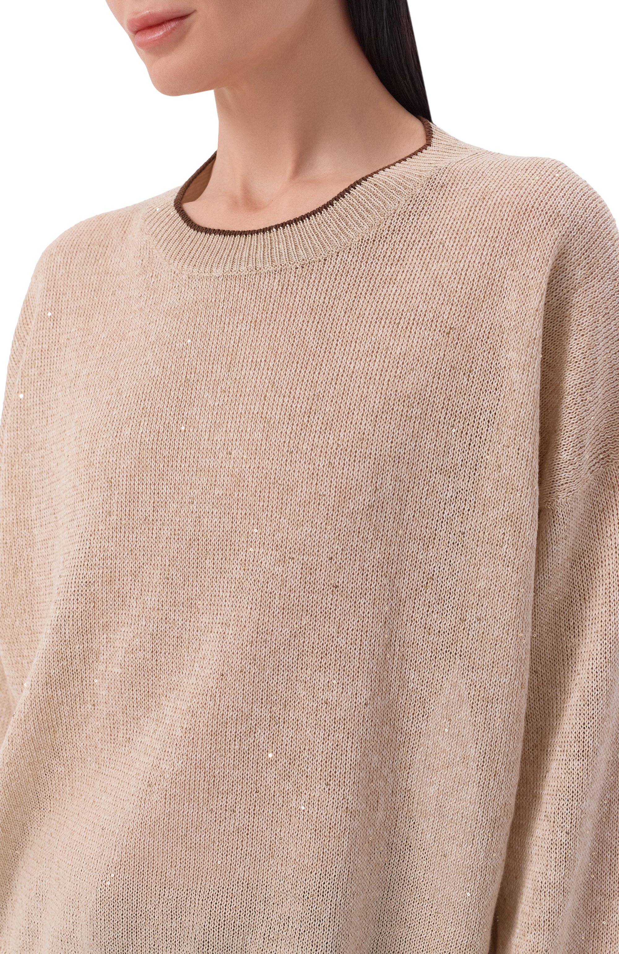 Льняной пуловер BRUNELLO CUCINELLI, арт. MDT796410, фото 5