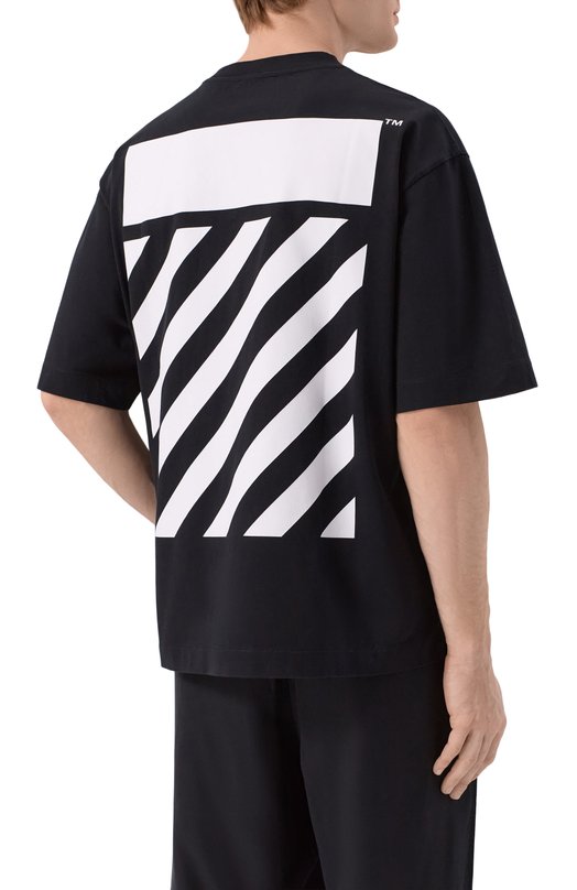 Хлопковая футболка Off-White 0MAA120F25JER00N Чёрный  0MAA120F25JER00N Фото 4