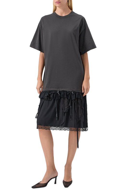 Хлопковое платье Balenciaga 831215/TMN09 Чёрный  831215/TMN09 Фото 3