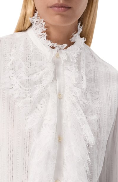 Хлопковая блузка ANN DEMEULEMEESTER белого цвета по цене 98850 руб., арт. B0014538/FA752, фото 5 Хлопковая блузка ANN DEMEULEMEESTER, арт. B0014538/FA752, фото 5