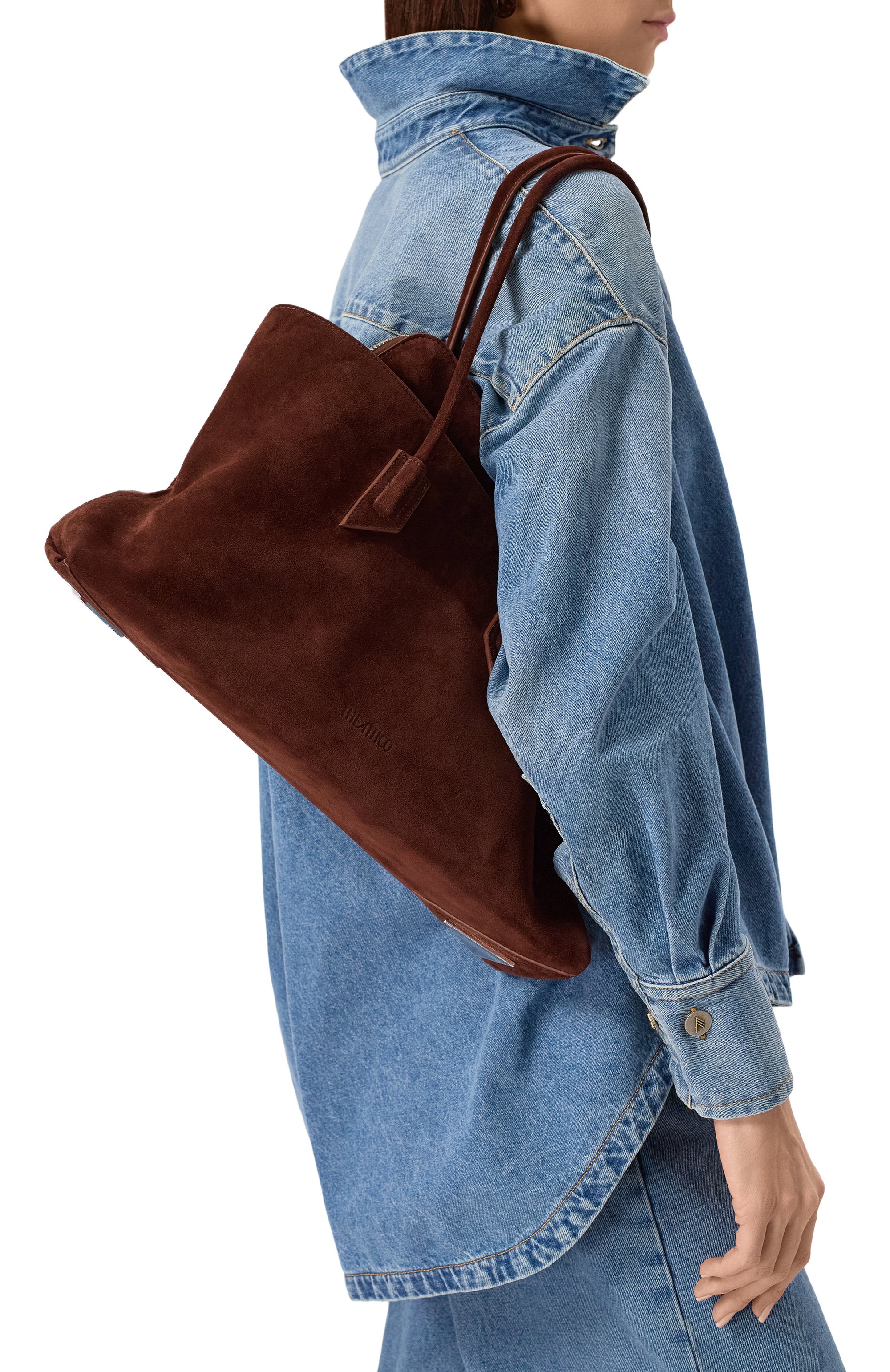 Сумка la passeggiata medium THE ATTICO темно-коричневого цвета по цене 213000 руб., арт. 250WAH00054/LBT007AA, фото 2 Сумка la passeggiata medium THE ATTICO, арт. 250WAH00054/LBT007AA, фото 2