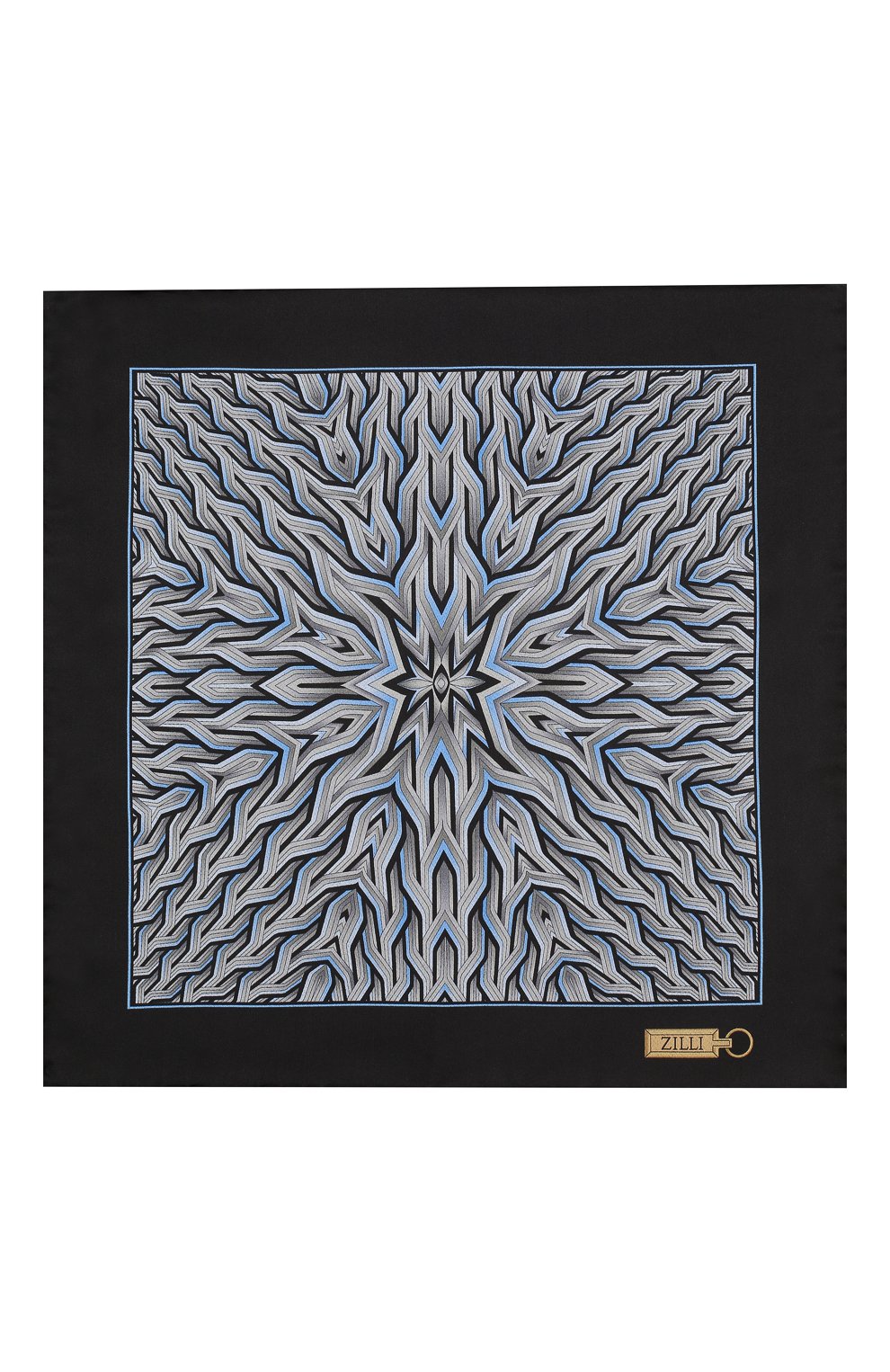 Шелковый платок ZILLI серого цвета по цене 8995 руб., арт. 50709/HANDKERCHIEFS, фото 3 Шелковый платок ZILLI, арт. 50709/HANDKERCHIEFS, фото 3