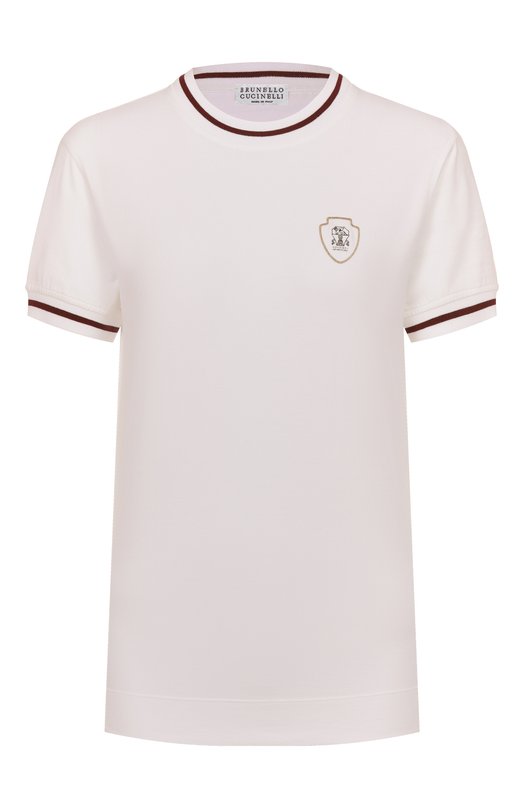 Хлопковая футболка Brunello Cucinelli M0T81VD110 Белый M0T81VD110