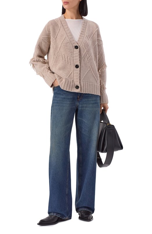 Шерстяной кардиган Weekend Max Mara STALL0 Бежевый  STALL0 Фото 2