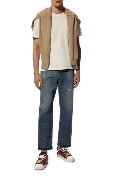 Комбинированные кеды evolution MAISON MARGIELA бордового цвета по цене 77000 руб., арт. S57WS0391/P5063, фото 2 Комбинированные кеды evolution MAISON MARGIELA, арт. S57WS0391/P5063, фото 2