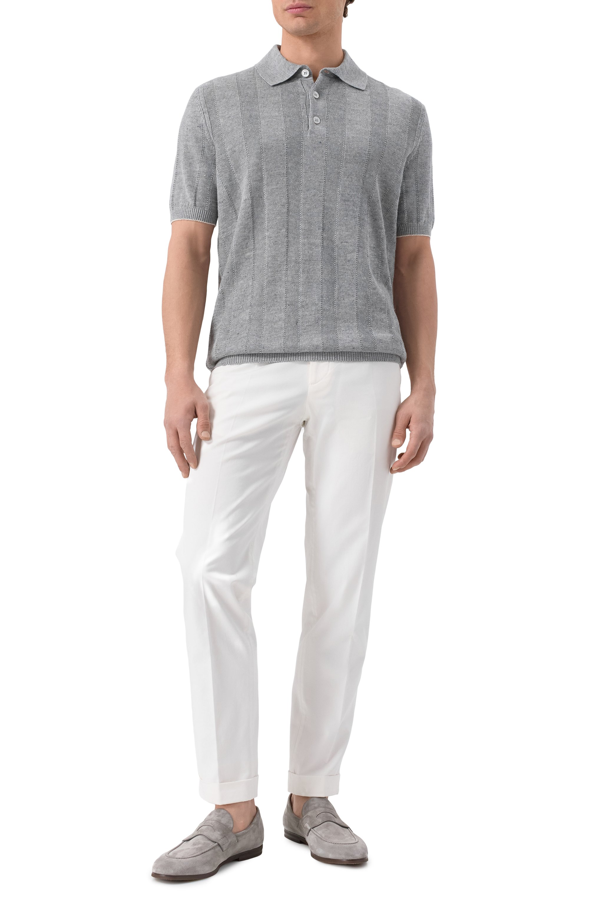 Поло изо льна и хлопка BRUNELLO CUCINELLI, арт. M2L707815, фото 2