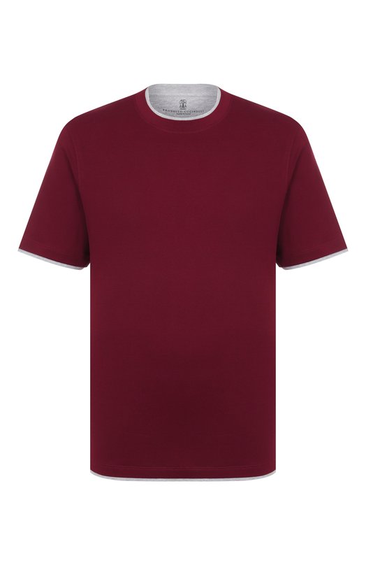 Хлопковая футболка Brunello Cucinelli M0B137427 Бордовый M0B137427