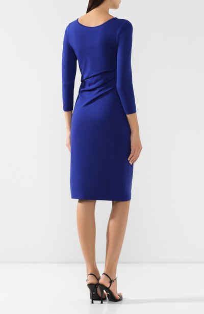 Платье из вискозы GIORGIO ARMANI синего цвета по цене 98700 руб., арт. 6GAA70/AJDRZ, фото 4 Платье из вискозы GIORGIO ARMANI, арт. 6GAA70/AJDRZ, фото 4
